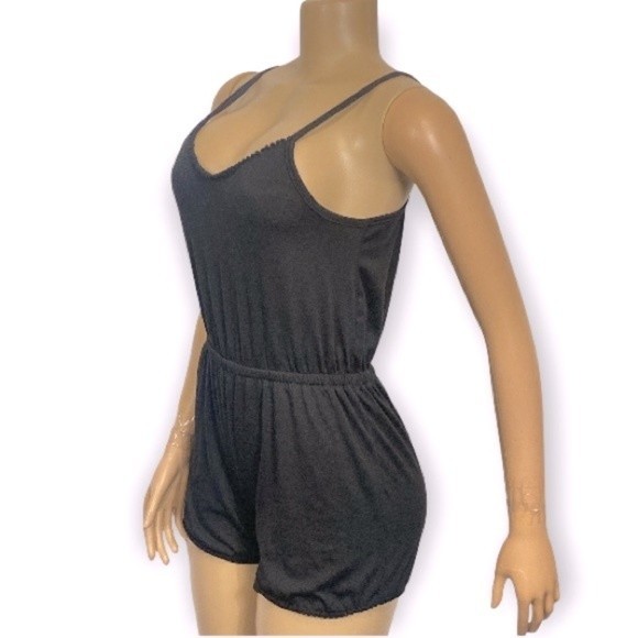 Laugh Out Loud Always Pajamas Shorts Romper Black Size S - Picture 4 of 14